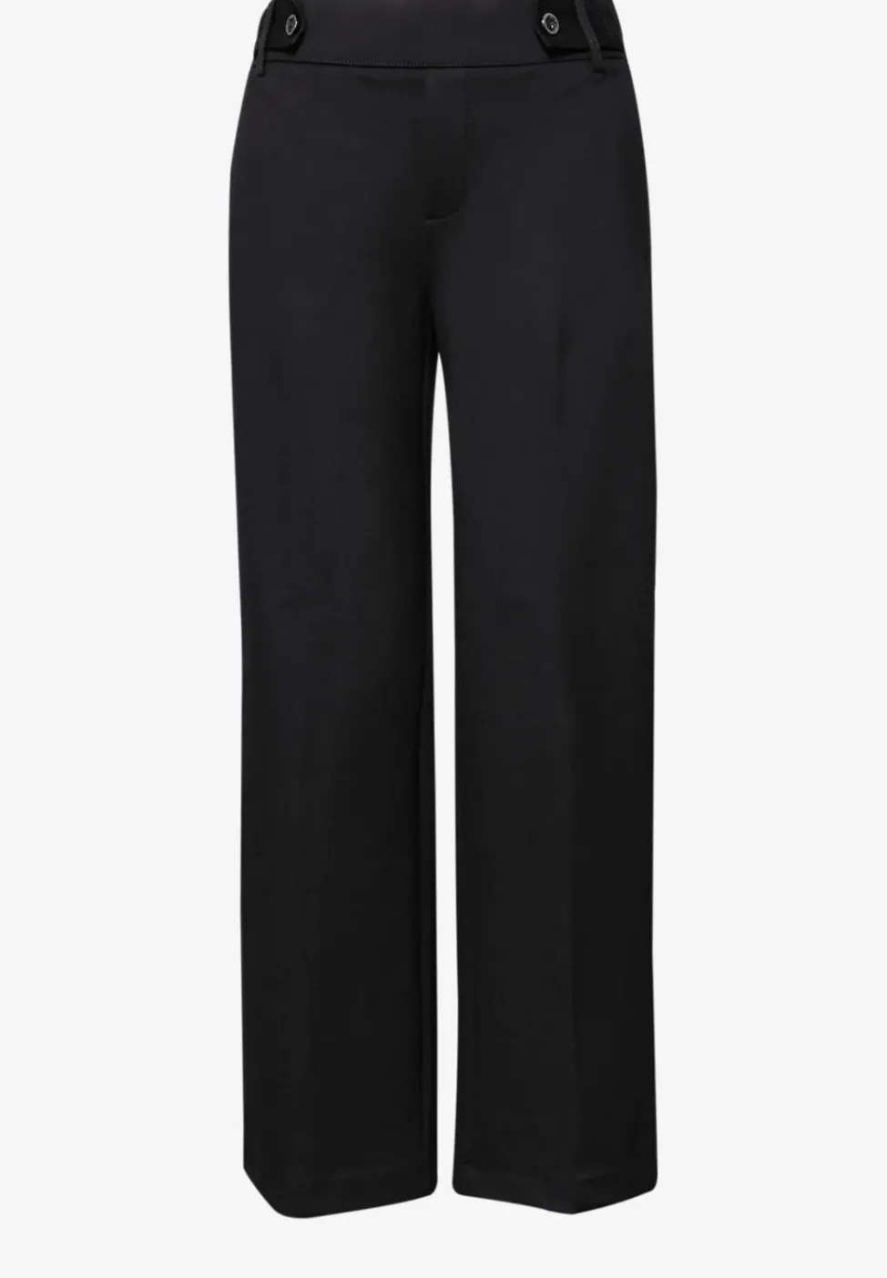 Wide Leg Hose mit Knopfdetail