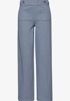 Wide Leg Hose mit Knopfdetails