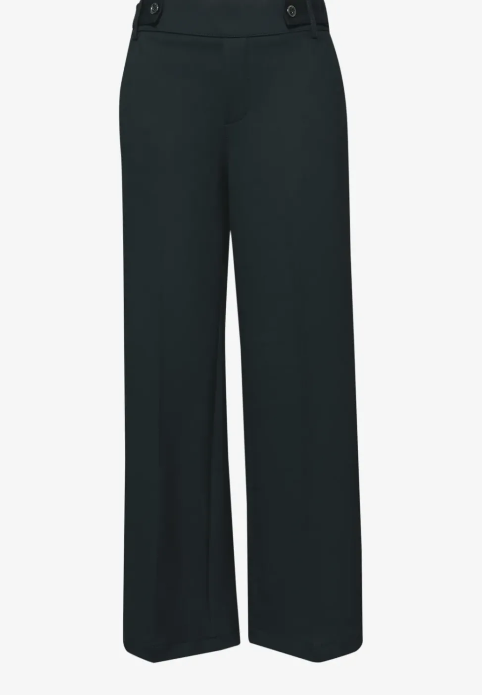 Wide Leg Hose mit Knopfdetail