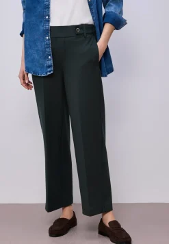 Wide Leg Hose mit Knopfdetail