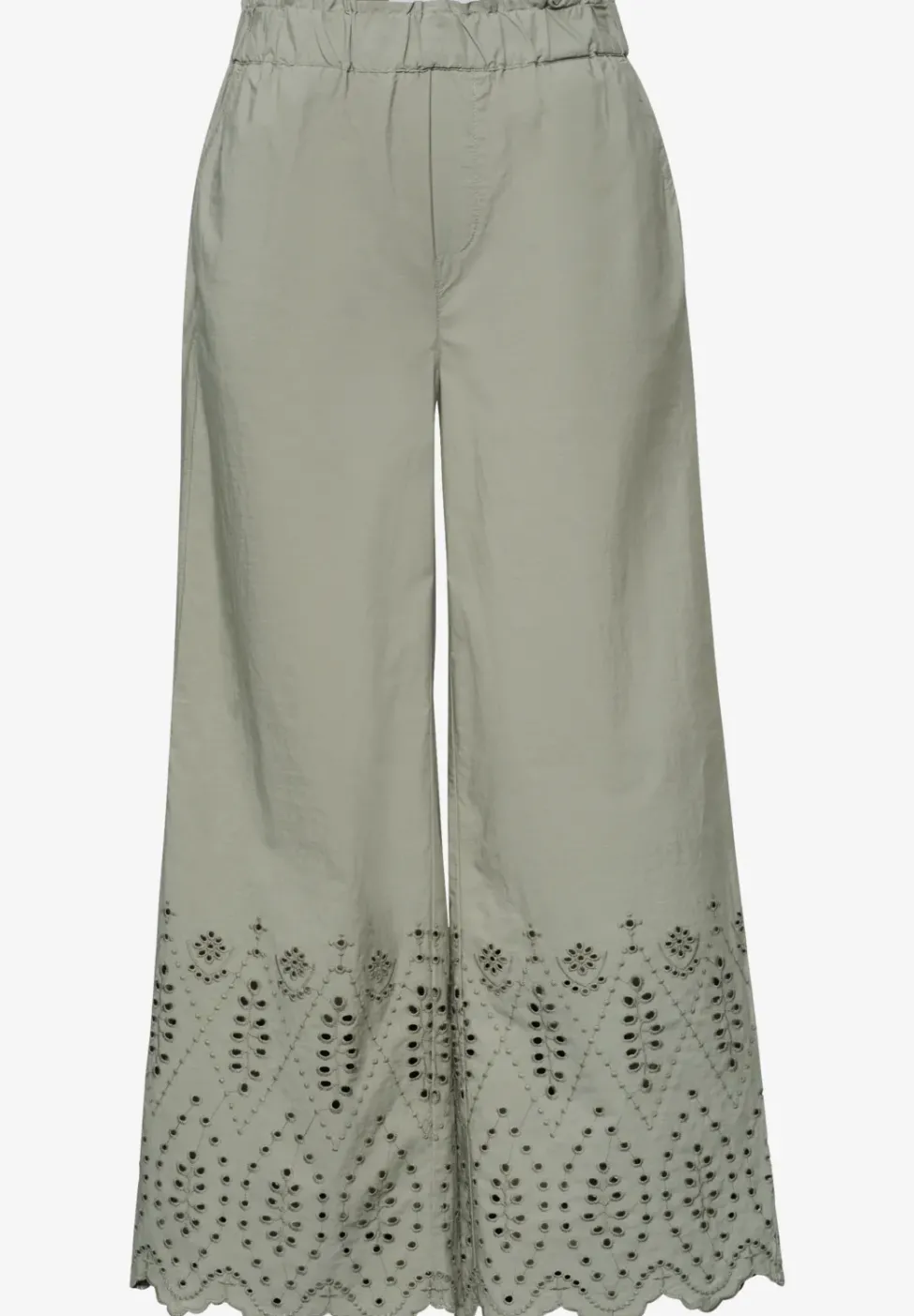Wide Leg Hose mit Shiffley-Embroidery