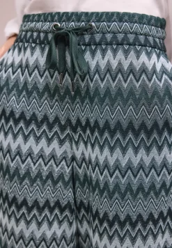 Wide Leg Hose mit Zick-Zack Muster