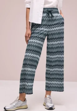Wide Leg Hose mit Zick-Zack Muster