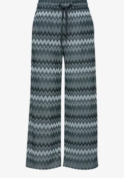 Wide Leg Hose mit Zick-Zack Muster