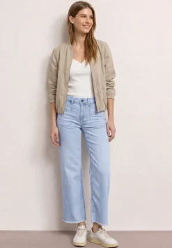 Wide Leg Jeans mit fransigem Saum