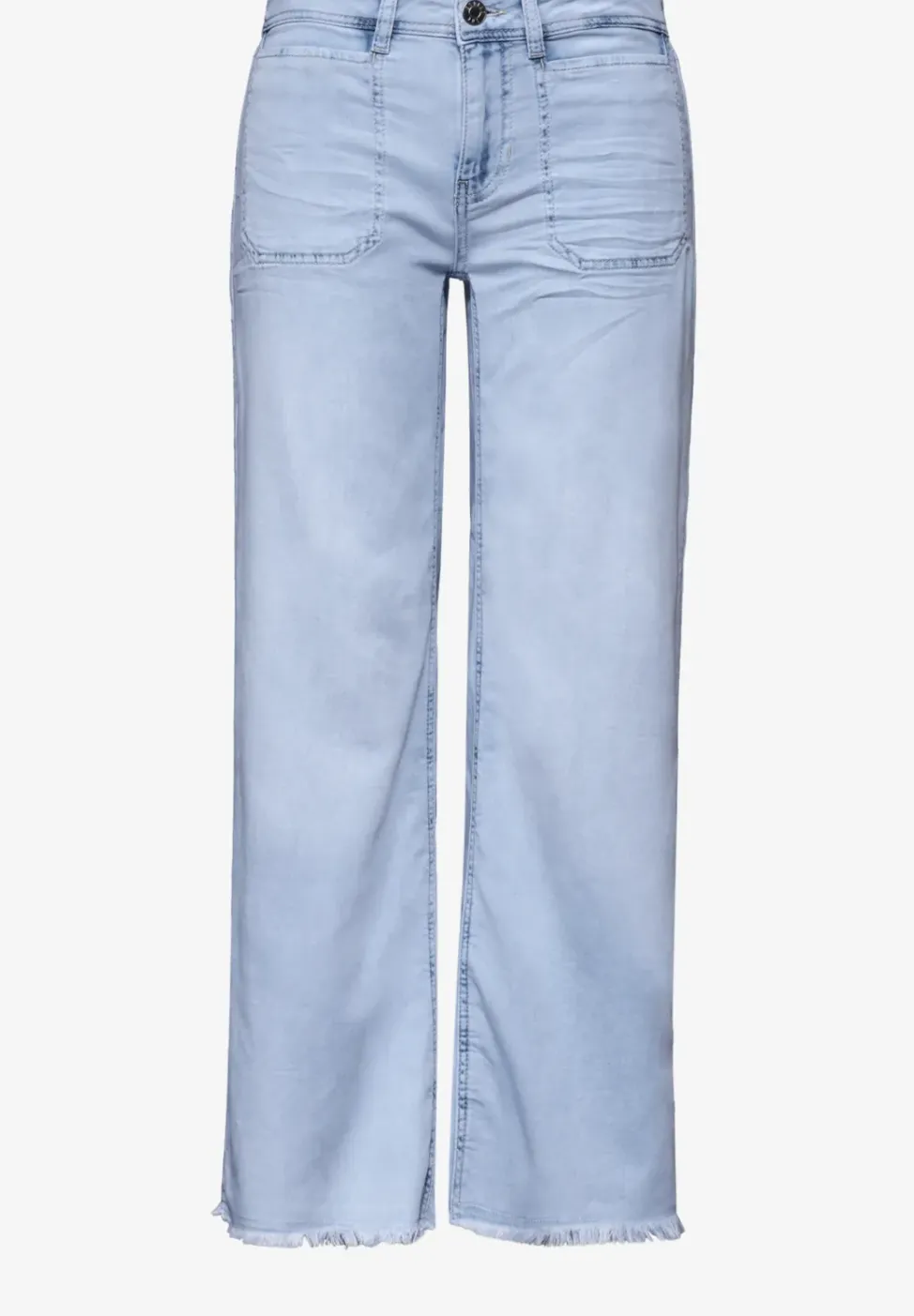 Wide Leg Jeans mit fransigem Saum