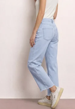 Wide Leg Jeans mit fransigem Saum