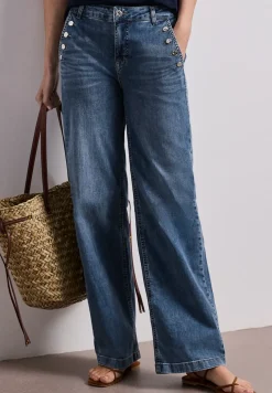 Wide Leg Jeans mit Knopfdetails