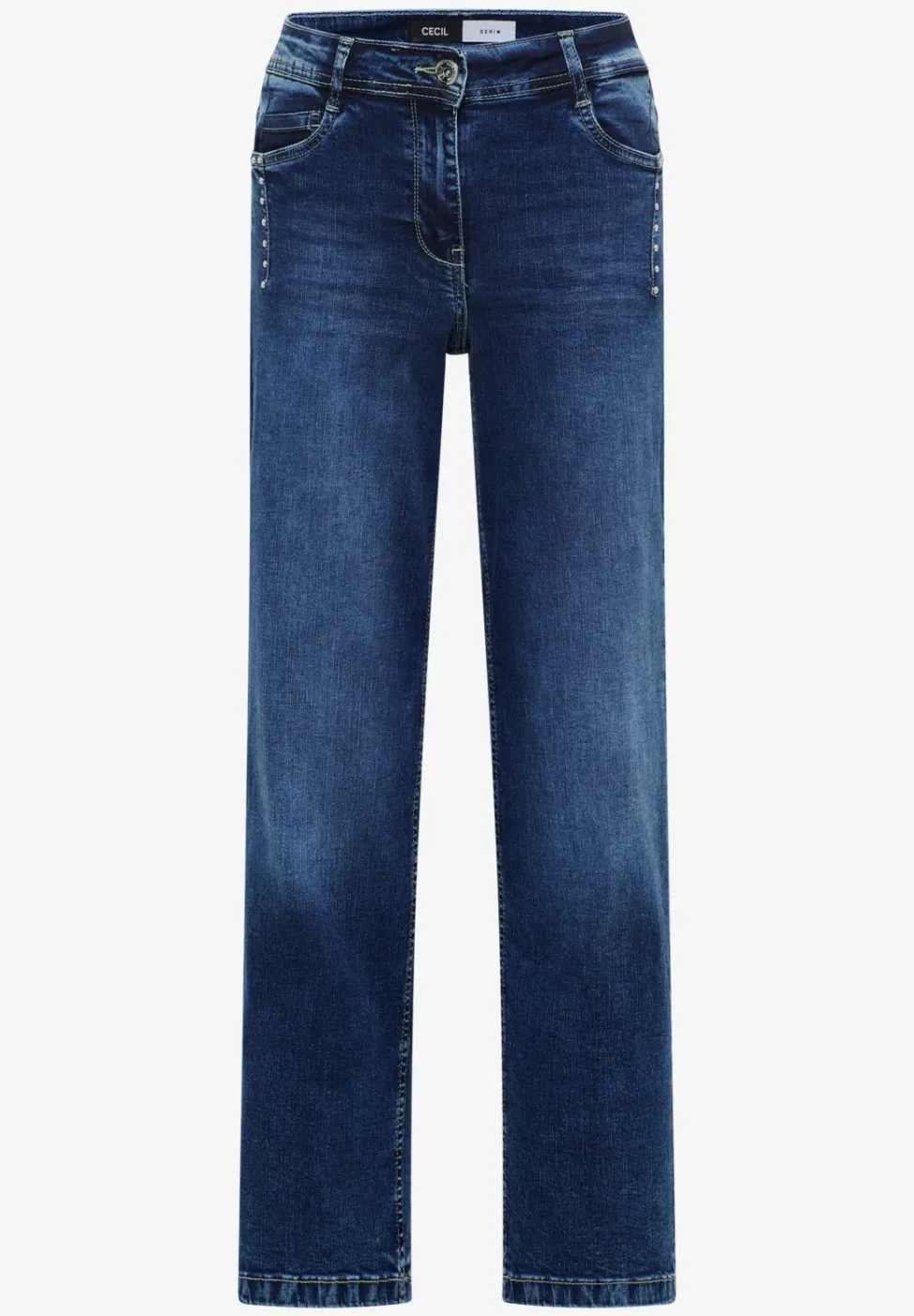 Wide Leg Jeans mit Nieten