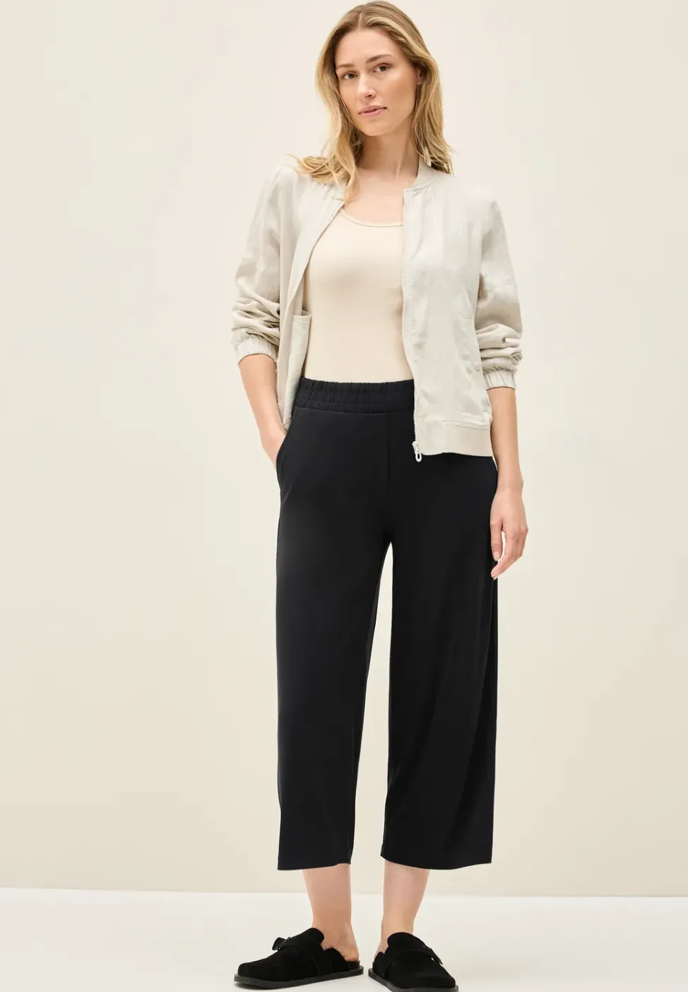 Wide Leg Jersey-Hose