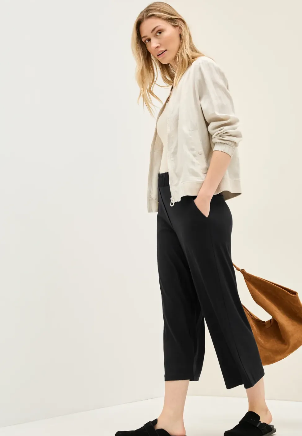 Wide Leg Jersey-Hose