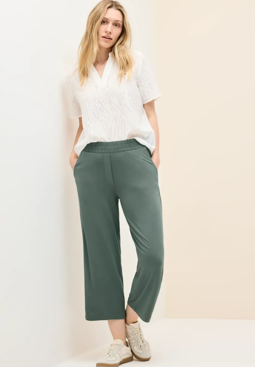 Wide Leg Jersey-Hose