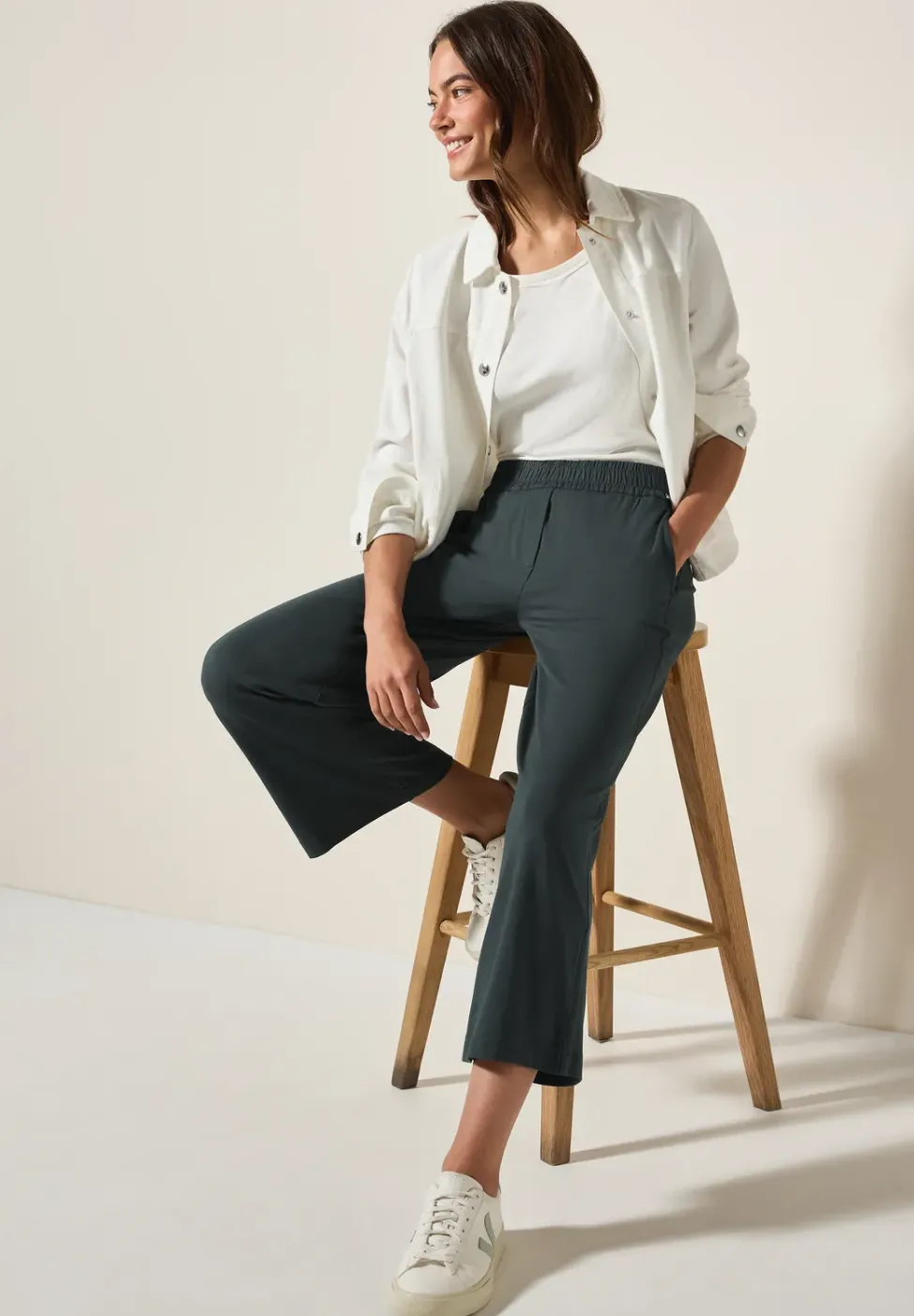 Wide Leg Jersey-Hose