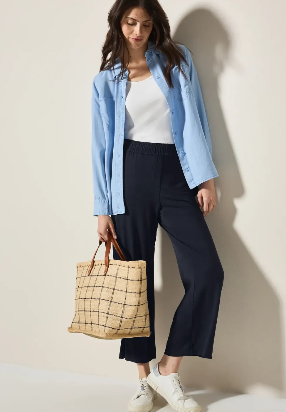 Wide Leg Jersey-Hose