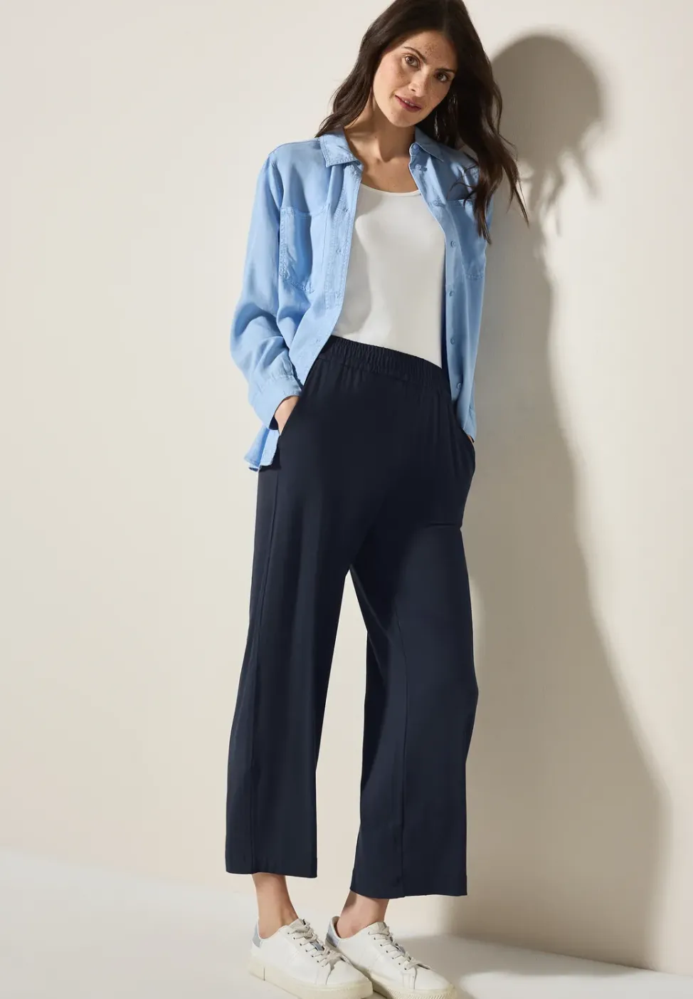 Wide Leg Jersey-Hose