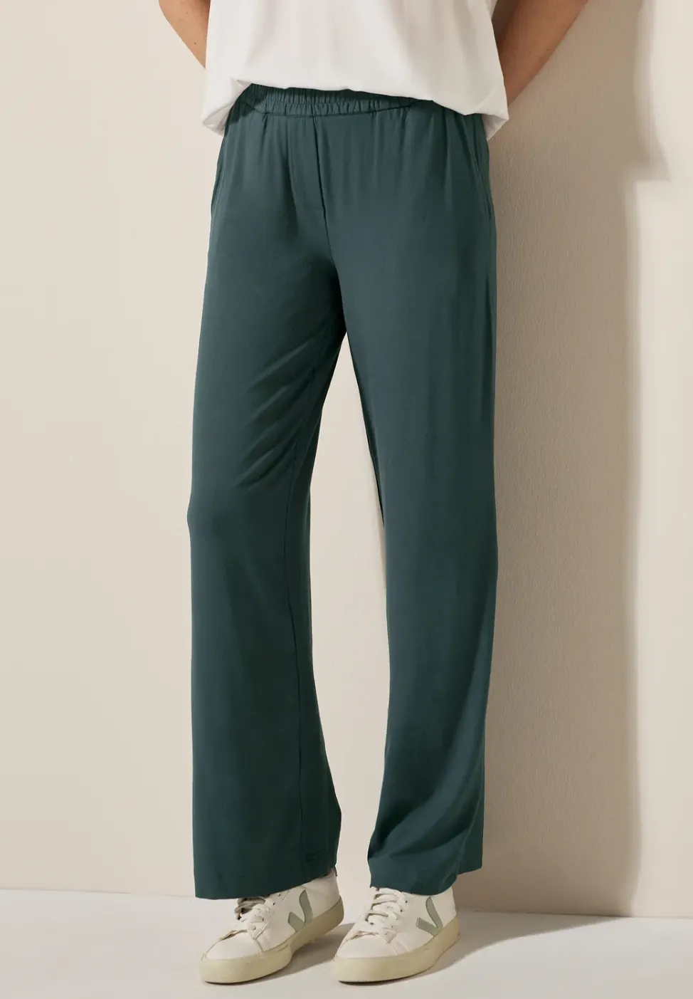 Wide Leg Jersey-Hose