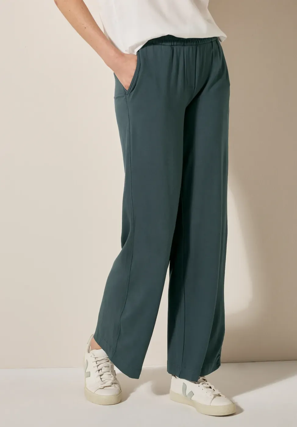 Wide Leg Jersey-Hose