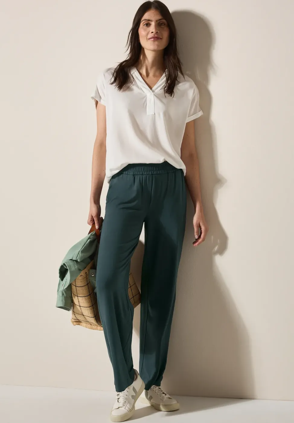 Wide Leg Jersey-Hose