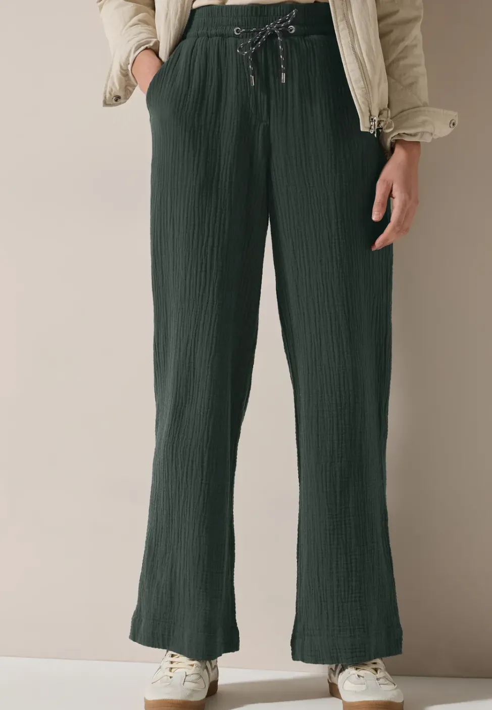 Wide Leg Musselin Hose