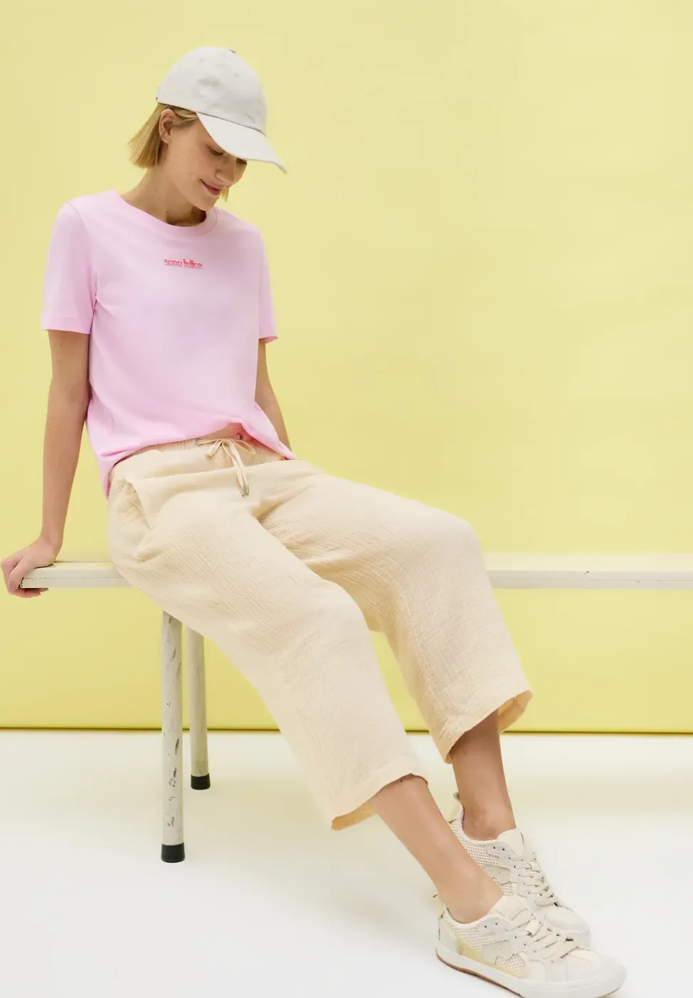 3/4 Wide Leg Musselin Hose