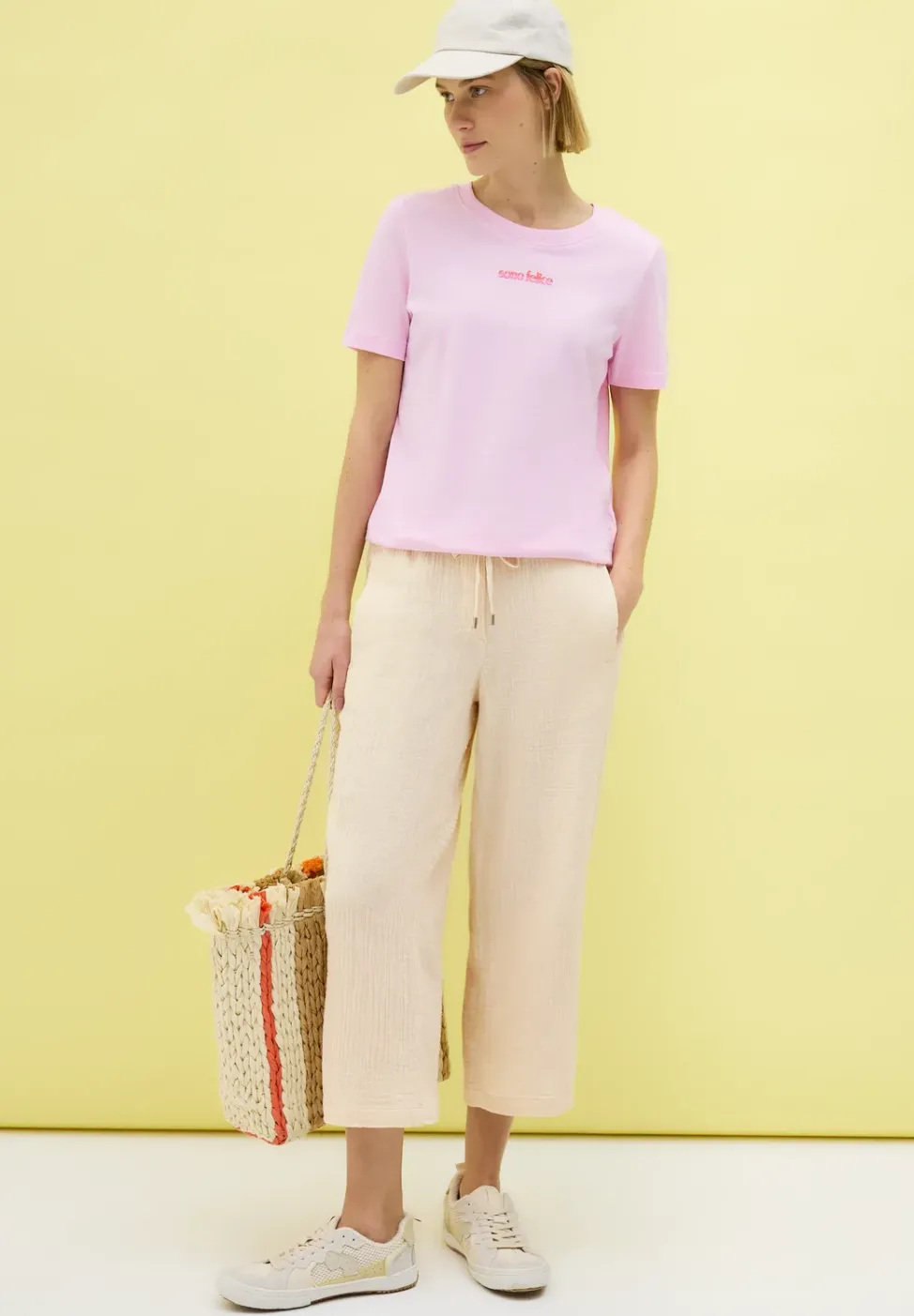 3/4 Wide Leg Musselin Hose
