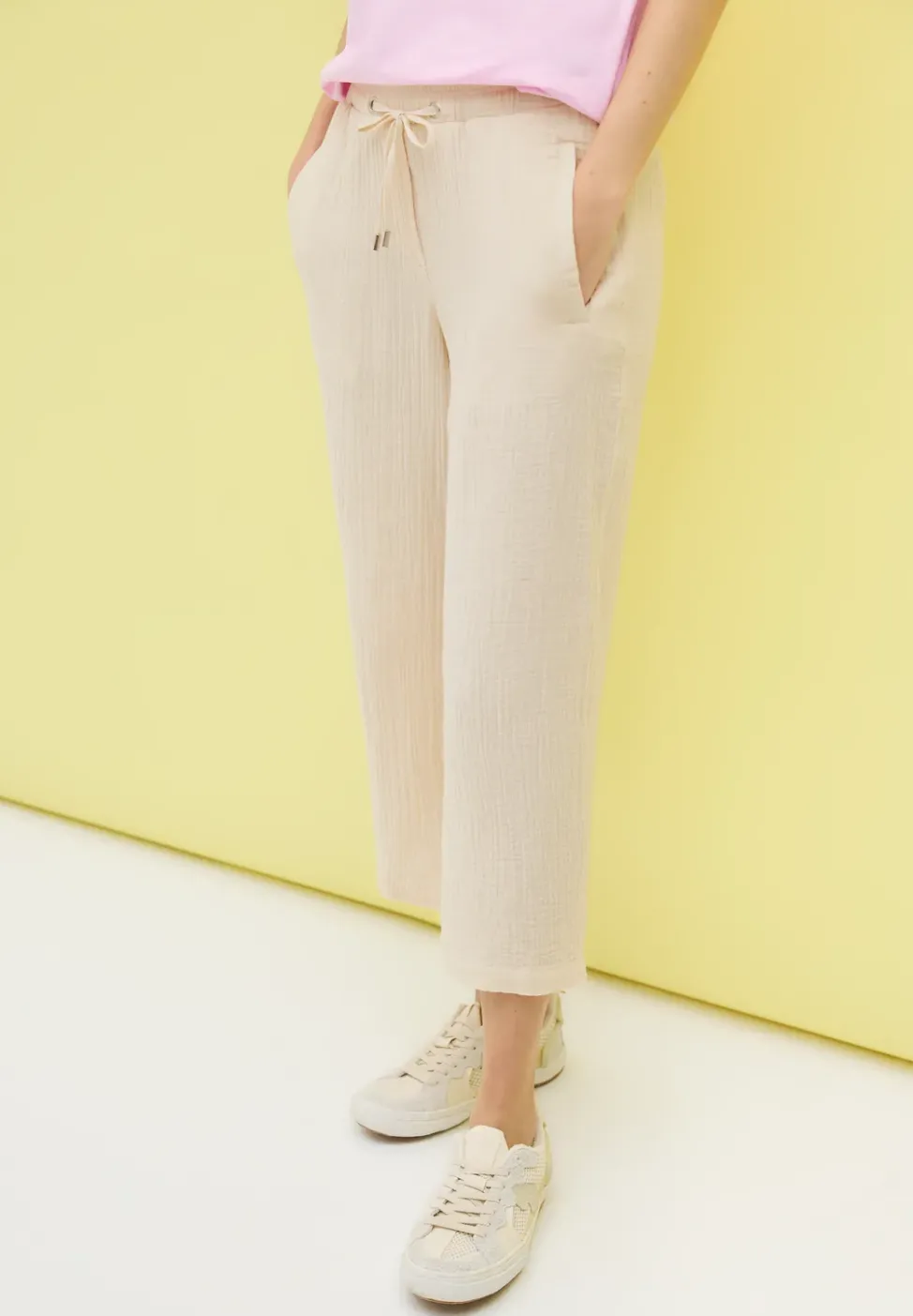 3/4 Wide Leg Musselin Hose