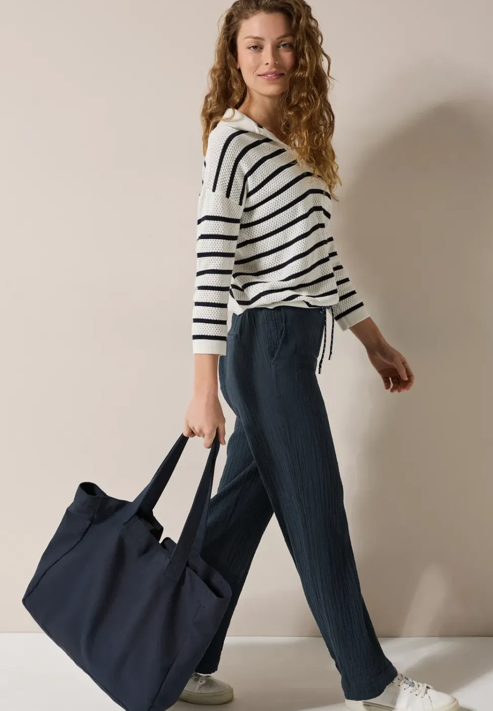 Wide Leg Musselin Hose