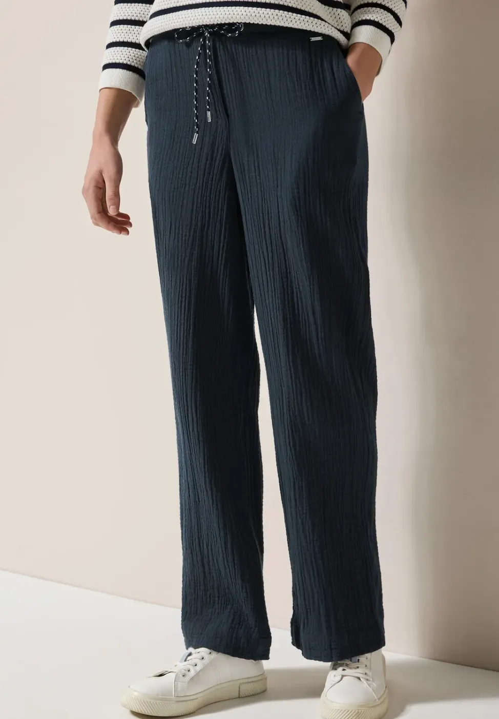 Wide Leg Musselin Hose