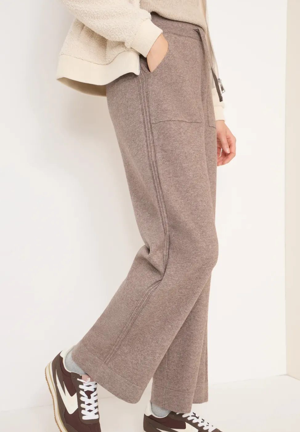 Wide Leg Strickhose