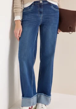 Wide Leg Washed-Look Jeans
