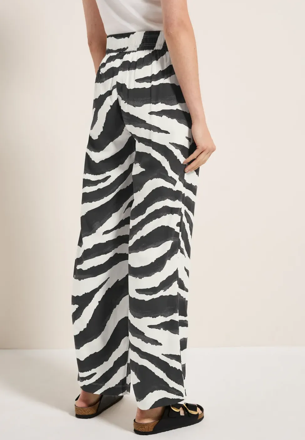 Wide Leg Zebra Print Hose