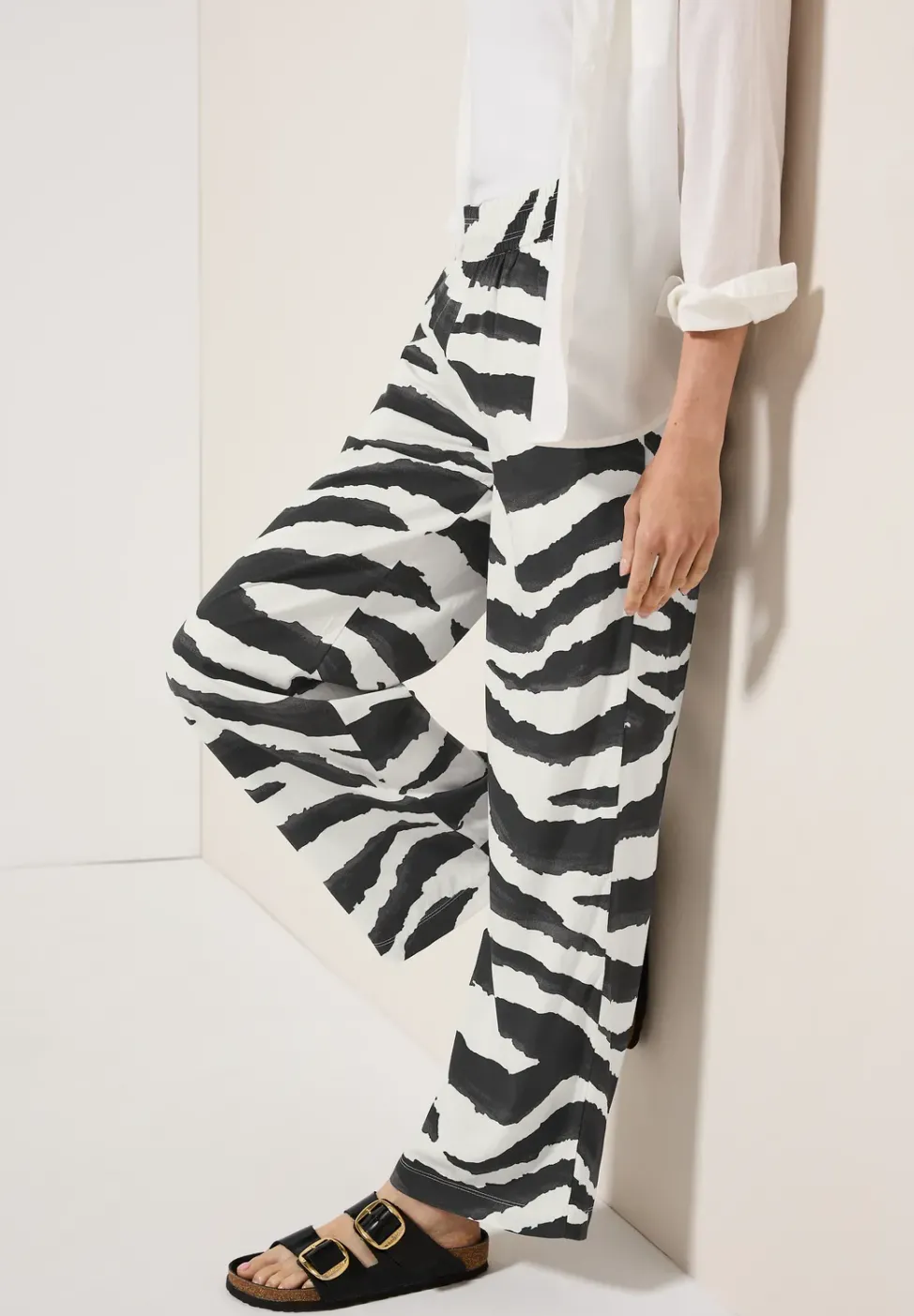 Wide Leg Zebra Print Hose