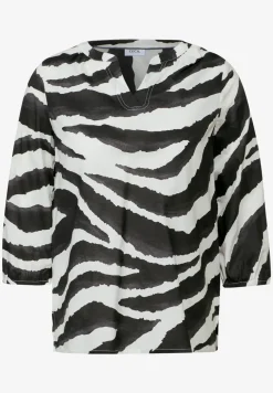 Zebra Print Baumwollbluse