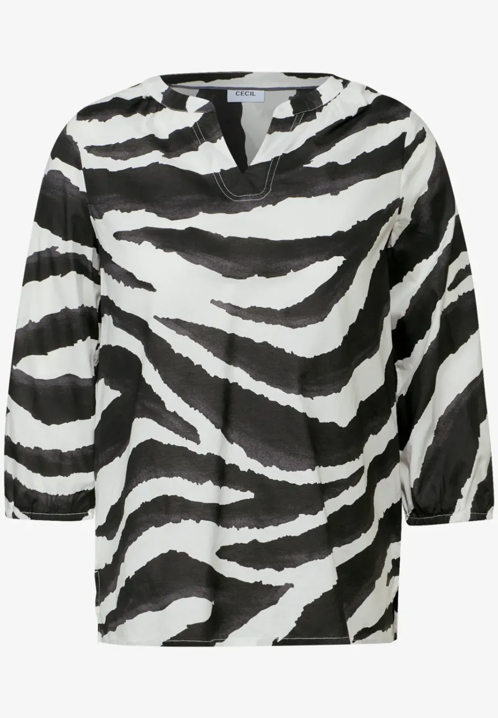 Zebra Print Baumwollbluse